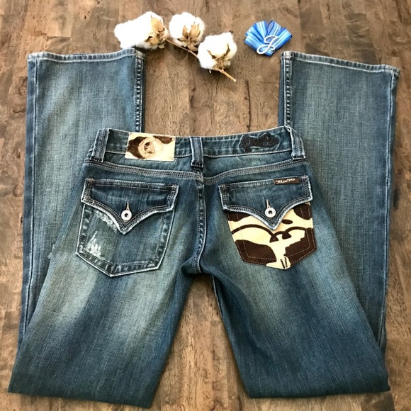 Miss Me Denim - Miss Me Cowhide Distressed Denim Jeans 25